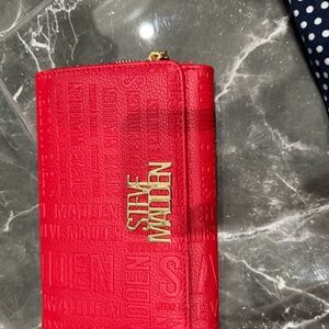 Steve Madden Bold Red Embossed Bag